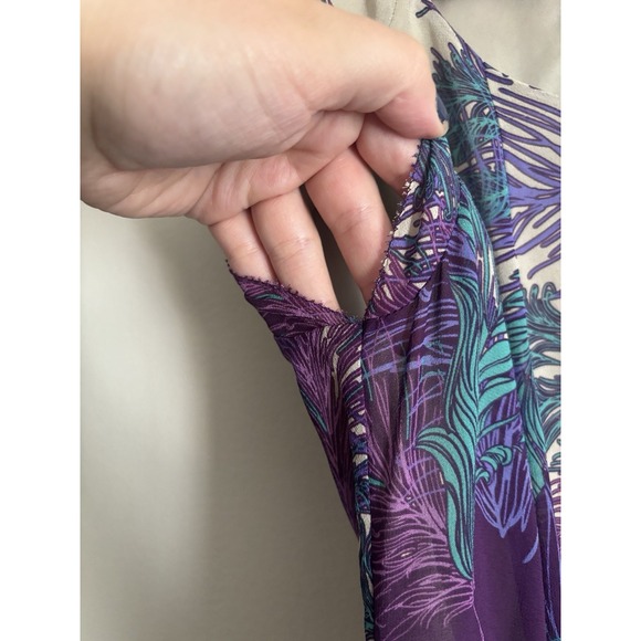 Garnet Hill SILK Dress Size 6 Small Flowy Purple Blue Going Out Party - Picture 5 of 7